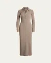 Polo Ralph Lauren Mélange Wool Jersey Polo Day Dress In Grey