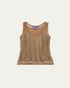 Polo Ralph Lauren Katai Mesh Tank Top In Cocoa