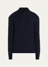 Polo Ralph Lauren Ralph Lauren Huntsman Blue Cotton Cable-knit Sweater In Navy