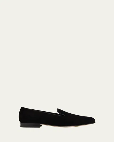 Ralph Lauren Men's Alonzo Velvet Loafers In Black