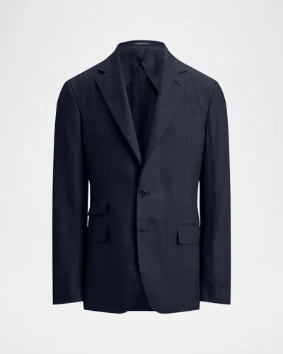 Ralph Lauren Men & Apos;s Cotton And Cashmere Glen Plaid Single-breasted Sport Coat In Blue