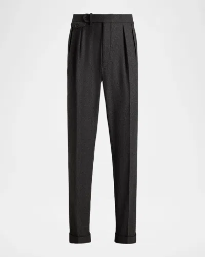 Ralph Lauren Men & Apos;s Gregory Hand-tailored Wool Trousers In Gray