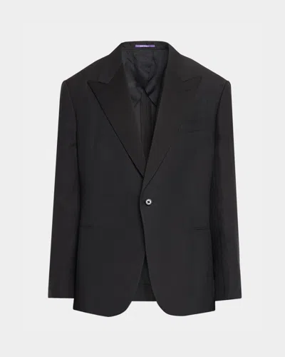 Ralph Lauren Men & Apos;s Kent One-button Peak Lapel Sport Coat In Black