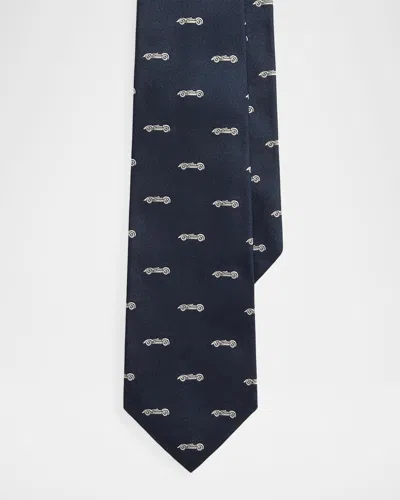 Ralph Lauren Men & Apos;s Silk Racecar Tie In Blue