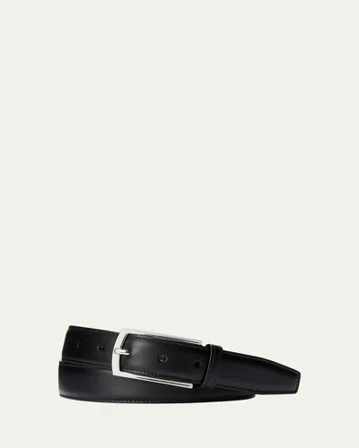Ralph Lauren Men's Ascot Smooth Calfskin Belt In Black