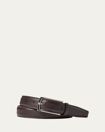 Ralph Lauren Men's Ascot Smooth Calfskin Belt In Brown