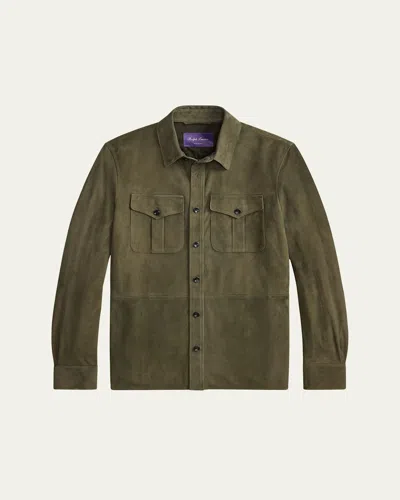 RALPH LAUREN MEN'S BARRON SUEDE SHIRT JACKET