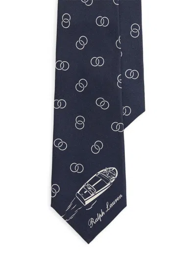 Ralph Lauren Men's Boat Scenic Silk Neck Tie In Blue