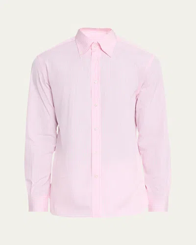 RALPH LAUREN MEN'S CAMERON END-ON-END STRIPED SPORT SHIRT