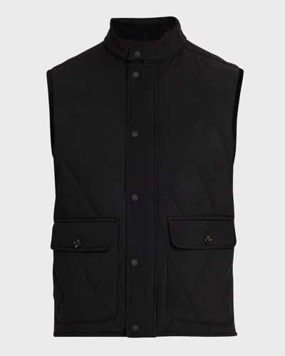 Ralph Lauren Men's Carleton Quilted Snap-front Vest In Black