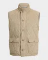 Ralph Lauren Men's Carleton Quilted Suede Vest In Brown