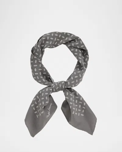 Ralph Lauren Men's Cashmere And Silk Geometric Neckerchief In Gray