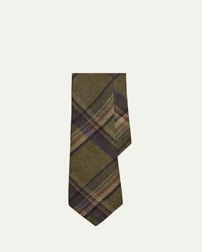 Ralph Lauren Men's Cashmere And Silk Maxi-plaid Tie In Multi