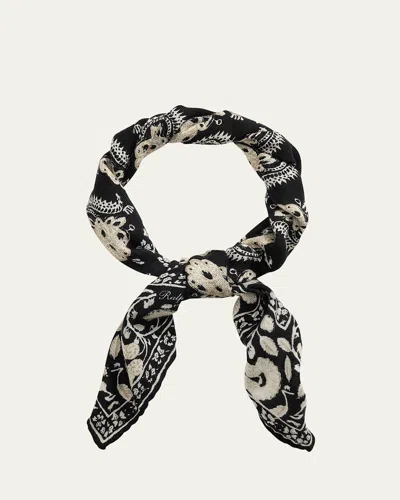 Ralph Lauren Men's Cashmere And Silk Paisley Neckerchief In Black