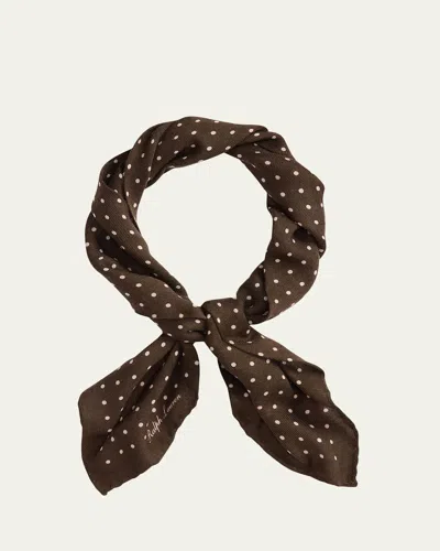RALPH LAUREN MEN'S CASHMERE AND SILK POLKA DOT HANDKERCHIEF