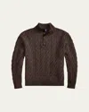 Ralph Lauren Cable-knit Cashmere Mockneck Sweater In Brown