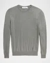 Ralph Lauren Cashmere Crewneck Sweater In Light Grey Heather