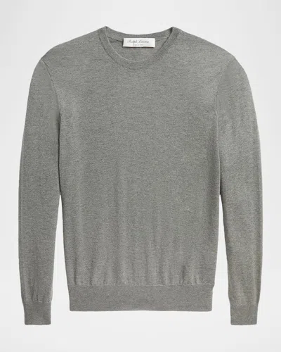 Ralph Lauren Cashmere Crewneck Sweater In Light Grey Heather