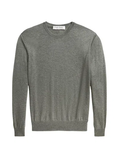 Ralph Lauren Washable Cashmere Crewneck Sweater In Fawn Grey Heather In Multi