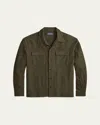 Ralph Lauren Men's Cashmere Glen Plaid Overshirt In Green