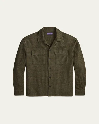 RALPH LAUREN MEN'S CASHMERE GLEN PLAID OVERSHIRT
