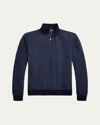 Ralph Lauren Men's Cashmere Half-zip Sweater In Blue