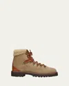 Ralph Lauren Men's Cortina Suede Shearling-collar Lace-up Boots In Brown