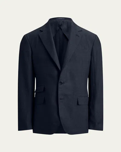 Ralph Lauren Men's Cotton And Cashmere Glen Plaid Single-breasted Sport Coat In Black