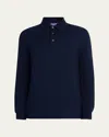 Ralph Lauren Men's Cotton And Cashmere Long-sleeve Polo Shirt In Blue