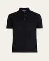 Ralph Lauren Men's Cotton And Cashmere Pique Pocket Polo Shirt In Black