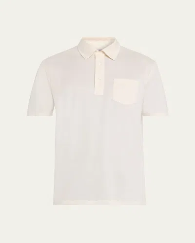 Ralph Lauren Men's Cotton And Cashmere Pique Pocket Polo Shirt In White