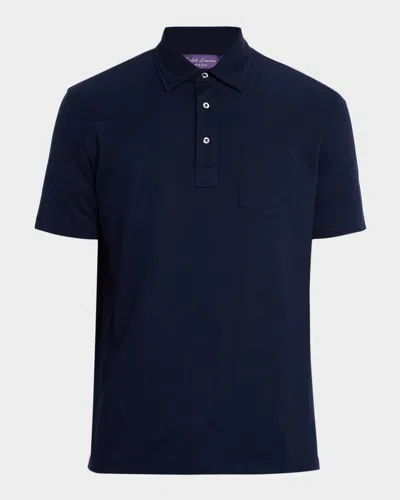 Ralph Lauren Men's Cotton And Cashmere Polo Shirt In Blue