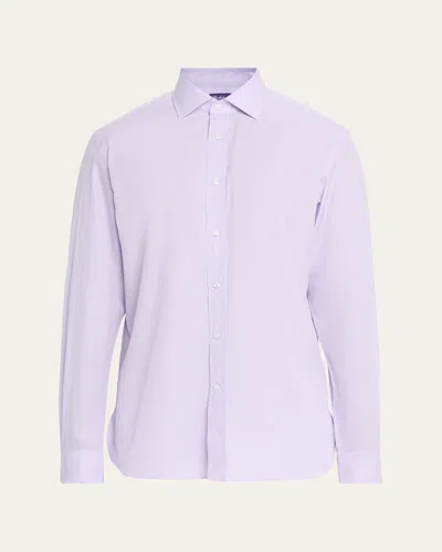 Ralph Lauren Men's Cotton Micro-houndstooth Classic Fit Sport Shirt In Purple