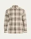 Ralph Lauren Men's Cotton Plaid Double-pocket Button-down Shirt In Neutral