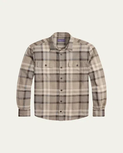 Ralph Lauren Men's Cotton Plaid Double-pocket Button-down Shirt In Brown