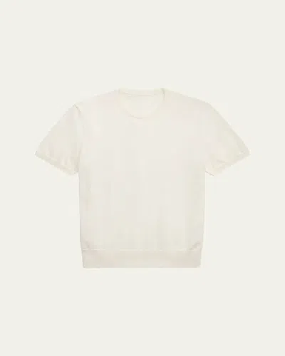 Ralph Lauren Men's Cotton Short-sleeve Crewneck Sweater In White