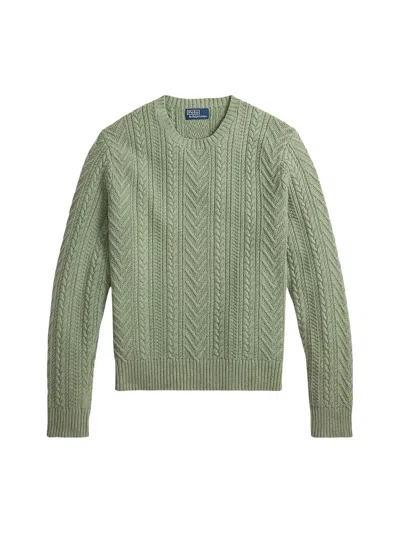 Ralph Lauren Men's Cotton-linen Sweater In Green