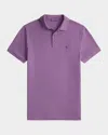 Ralph Lauren Men's Double-mercerized Pique Monogram Polo Shirt In Purple
