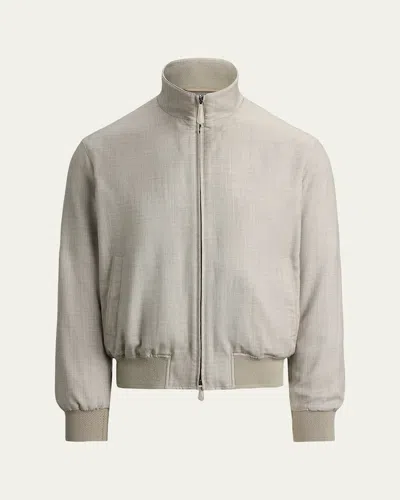 Ralph Lauren Men's Felton Cashmere-silk Flight Jacket In Gray