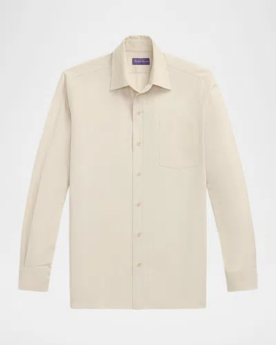 Ralph Lauren Men's Fine Wale Corduroy Button-down Shirt In Sand