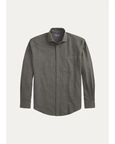 Ralph Lauren Men's Glen Check Flannel Button-down Shirt In Gray