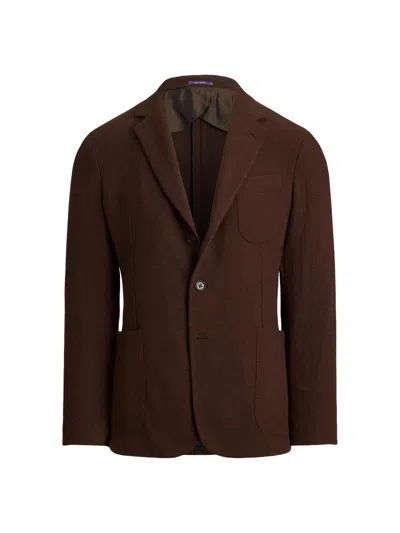 Ralph Lauren Men's Grant Textured Open Weave Single-breasted Jacket In Brown