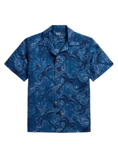 Ralph Lauren Men's Graphic Linen & Silk-blend Camp Shirt In Shore Anchor