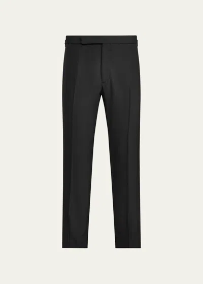 Ralph Lauren Gregory Tuxedo Wool Pants In Black