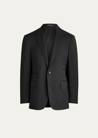 Ralph Lauren Men's Gregory Hand-tailored Wool Serge Suit In Black