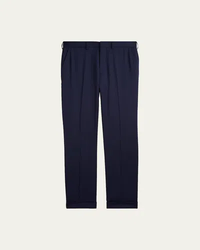 Ralph Lauren Gregory Wool Trousers In Navy