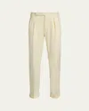 Ralph Lauren Men's Gregory Wool Double-pleated Trousers In White