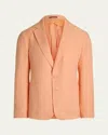 Ralph Lauren Hadley Hand-tailored Silk-linen Jacket In Wsh Org Pp