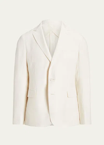 Ralph Lauren Men's Haldey Silk And Line Single-breasted Dinner Jacket In Cream