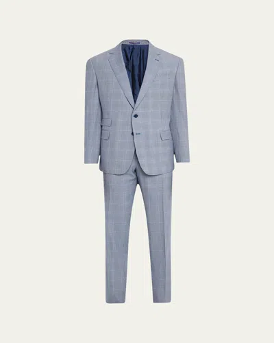 Ralph Lauren Men's Kent Hand-tailored Glen Plaid Suit In Navy